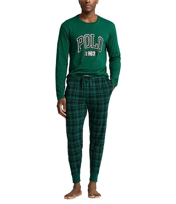 Polo Ralph Lauren Long Sleeve Logo Pajama Top & Pants 2-Piece Pajama Set