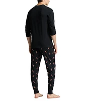 Polo Ralph Lauren Long Sleeve Sleep T-Shirt & Pants 2-Piece Pajama Set