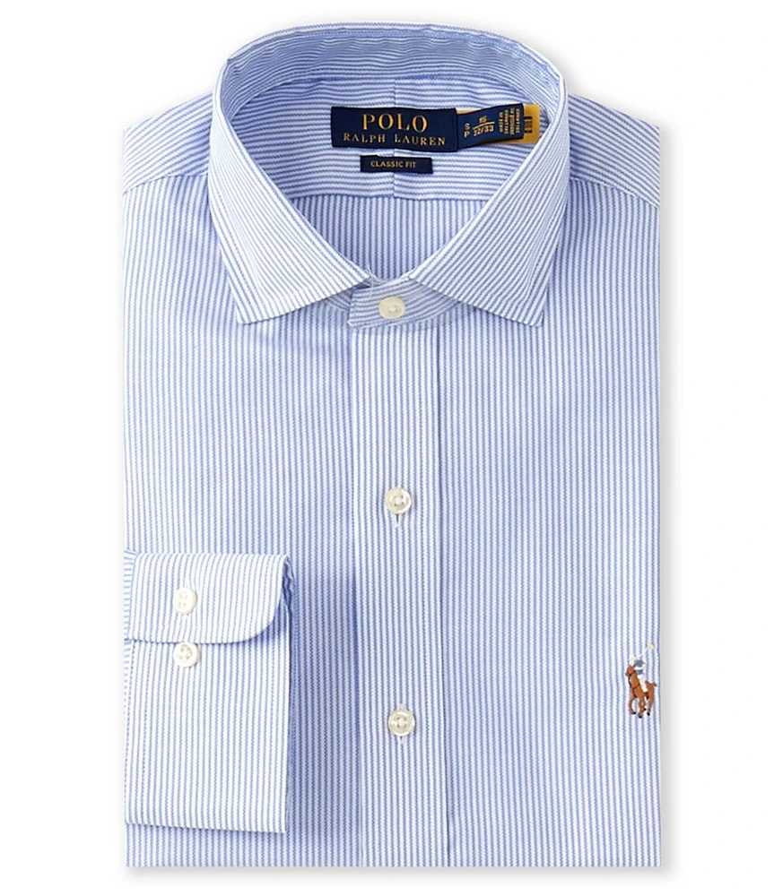 Polo Ralph Lauren Classic Fit Spread Collar Striped Dress Shirt