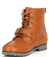 Polo Ralph Lauren Men's Ranger Tumbled Leather Buckle Lug Sole Boots