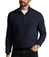 Polo Ralph Lauren Big & Tall Mesh Knit Cotton Quarter-Zip Sweater