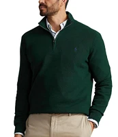 Polo Ralph Lauren Big & Tall Mesh Knit Cotton Quarter-Zip Sweater