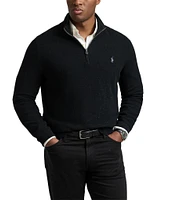 Polo Ralph Lauren Big & Tall Mesh Knit Cotton Quarter-Zip Sweater