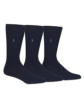 Polo Ralph Lauren Microfiber Crew Dress Socks 3-Pack