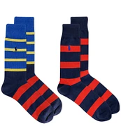 Polo Ralph Lauren Novelty Stripe Crew Dress Socks 2-Pack