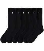 Polo Ralph Lauren Performance Cotton Crew 6-Pack Socks