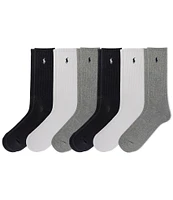 Polo Ralph Lauren Performance Cotton Crew 6-Pack Socks