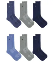 Polo Ralph Lauren Performance Cotton Crew 6-Pack Socks