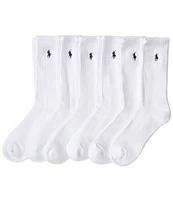 Polo Ralph Lauren Performance Cotton Crew 6-Pack Socks