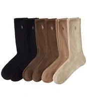 Polo Ralph Lauren Performance Cotton Crew 6-Pack Socks