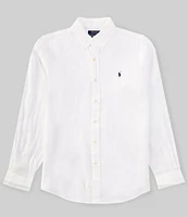 Polo Ralph Lauren Piece Dye Linen Long Sleeve Woven Shirt