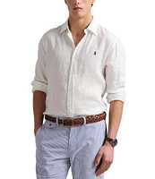 Polo Ralph Lauren Piece Dye Linen Long Sleeve Woven Shirt