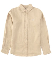 Polo Ralph Lauren Piece Dye Linen Long Sleeve Woven Shirt