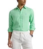 Polo Ralph Lauren Piece Dye Linen Long Sleeve Woven Shirt