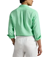 Polo Ralph Lauren Piece Dye Linen Long Sleeve Woven Shirt