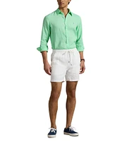 Polo Ralph Lauren Piece Dye Linen Long Sleeve Woven Shirt