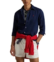 Polo Ralph Lauren Piece Dye Linen Long Sleeve Woven Shirt