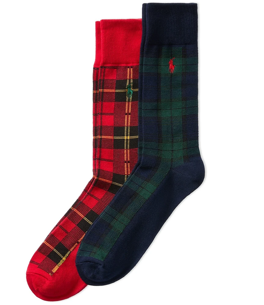 Polo Ralph Lauren Plaid & Tartan Slack Crew Socks 2-Pack