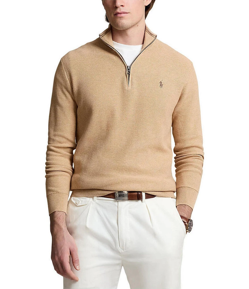 Polo Ralph Lauren Quarter-Zip Mesh-Knit Sweater