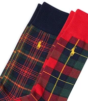 Polo Ralph Lauren Shirting Plaid Slack Socks 2-Pack