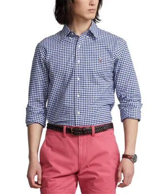 Polo Ralph Lauren Slim-Fit Gingham Stretch Long-Sleeve Woven Shirt