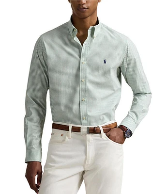 Polo Ralph Lauren Slim Fit Gingham Stretch Poplin Long Sleeve Woven Shirt