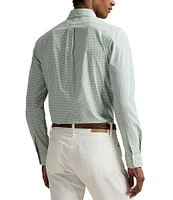 Polo Ralph Lauren Slim Fit Gingham Stretch Poplin Long Sleeve Woven Shirt