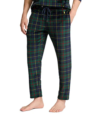 Polo Ralph Lauren Slim Fit Plaid Plush Velour Pajama Pants