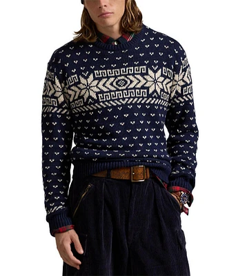 Polo Ralph Lauren Snowflake Print Cotton-Cashmere Sweater