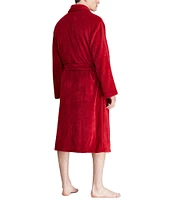 Polo Ralph Lauren Solid Color Long-Sleeve Shawl-Collar Plush Robe