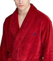 Polo Ralph Lauren Solid Color Long-Sleeve Shawl-Collar Plush Robe