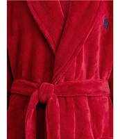 Polo Ralph Lauren Solid Color Long-Sleeve Shawl-Collar Plush Robe