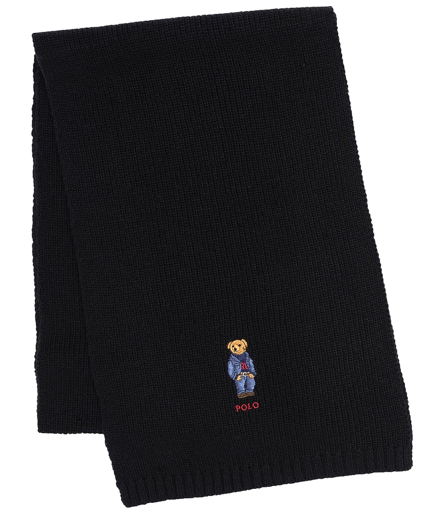 Polo Ralph Lauren Solid Denim Bear Scarf