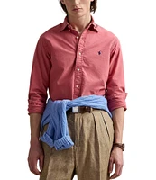 Polo Ralph Lauren Solid Garment-Dye Oxford Classic Fit Long Sleeve Woven Shirt