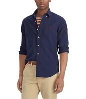 Polo Ralph Lauren Solid Garment-Dye Oxford Classic Fit Long Sleeve Woven Shirt