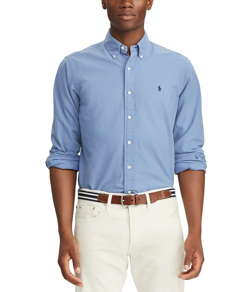 Polo Ralph Lauren Solid Garment-Dye Oxford Classic Fit Long Sleeve Woven Shirt