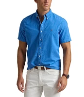 Polo Ralph Lauren Solid Garment-Dye Oxford Short Sleeve Woven Shirt