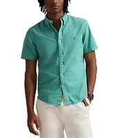 Polo Ralph Lauren Solid Garment-Dye Oxford Short Sleeve Woven Shirt