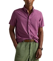 Polo Ralph Lauren Solid Garment-Dye Oxford Short Sleeve Woven Shirt