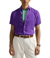 Polo Ralph Lauren Solid Linen Short Sleeve Woven Shirt