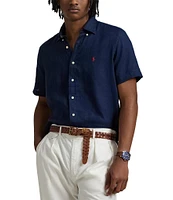 Polo Ralph Lauren Solid Linen Short Sleeve Woven Shirt