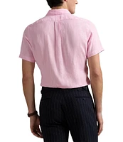 Polo Ralph Lauren Solid Linen Short Sleeve Woven Shirt