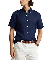 Polo Ralph Lauren Solid Linen Short Sleeve Woven Shirt