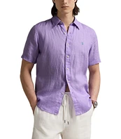 Polo Ralph Lauren Solid Linen Short Sleeve Woven Shirt