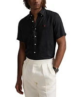 Polo Ralph Lauren Solid Linen Short Sleeve Woven Shirt