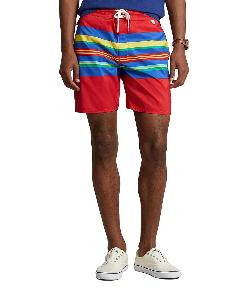 Polo Ralph Lauren Striped 7.25#double; Inseam Swim Trunks