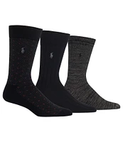 Polo Ralph Lauren Super Soft Diamond Dot Crew Dress Socks 3-Pack