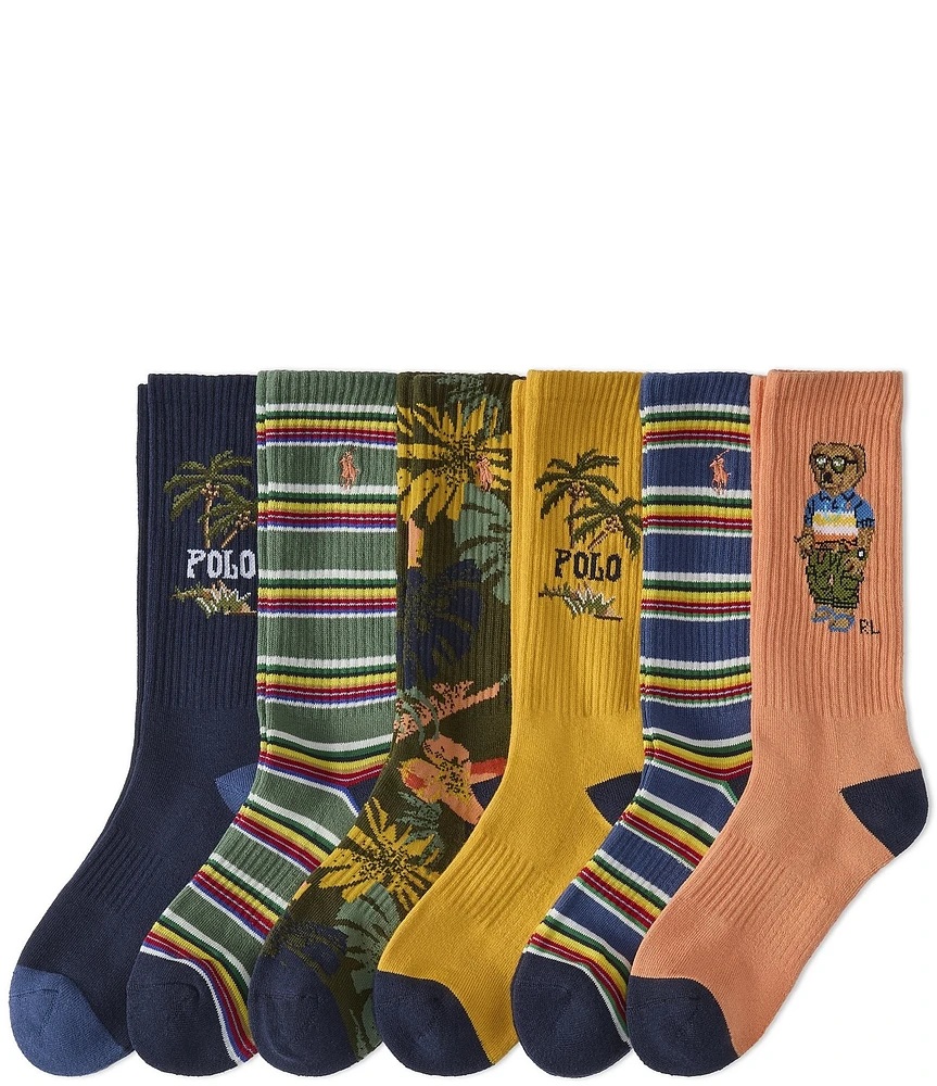 Polo Ralph Lauren Surf Club Bear 6-Pack Socks