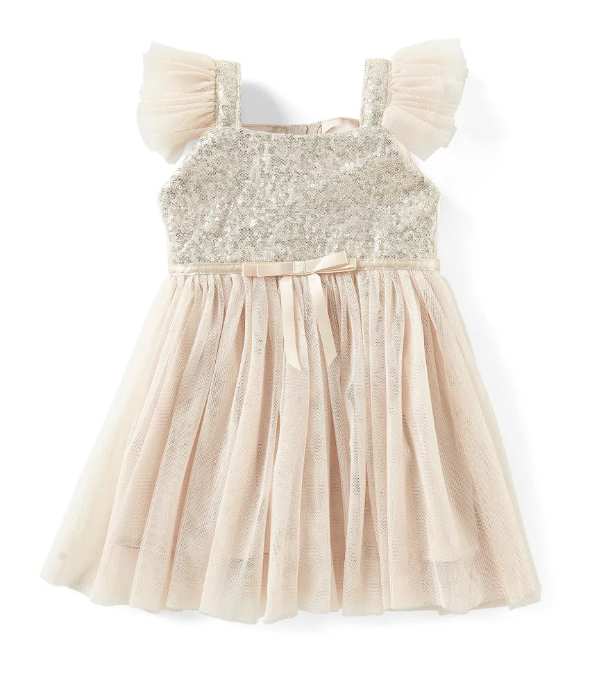 Popatu Baby Girls 12-24 Months Flutter-Sleeve Tulle Dress