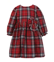 Popatu Little Girls 2-6X Long-Sleeve Plaid Fit-And-Flare Dress